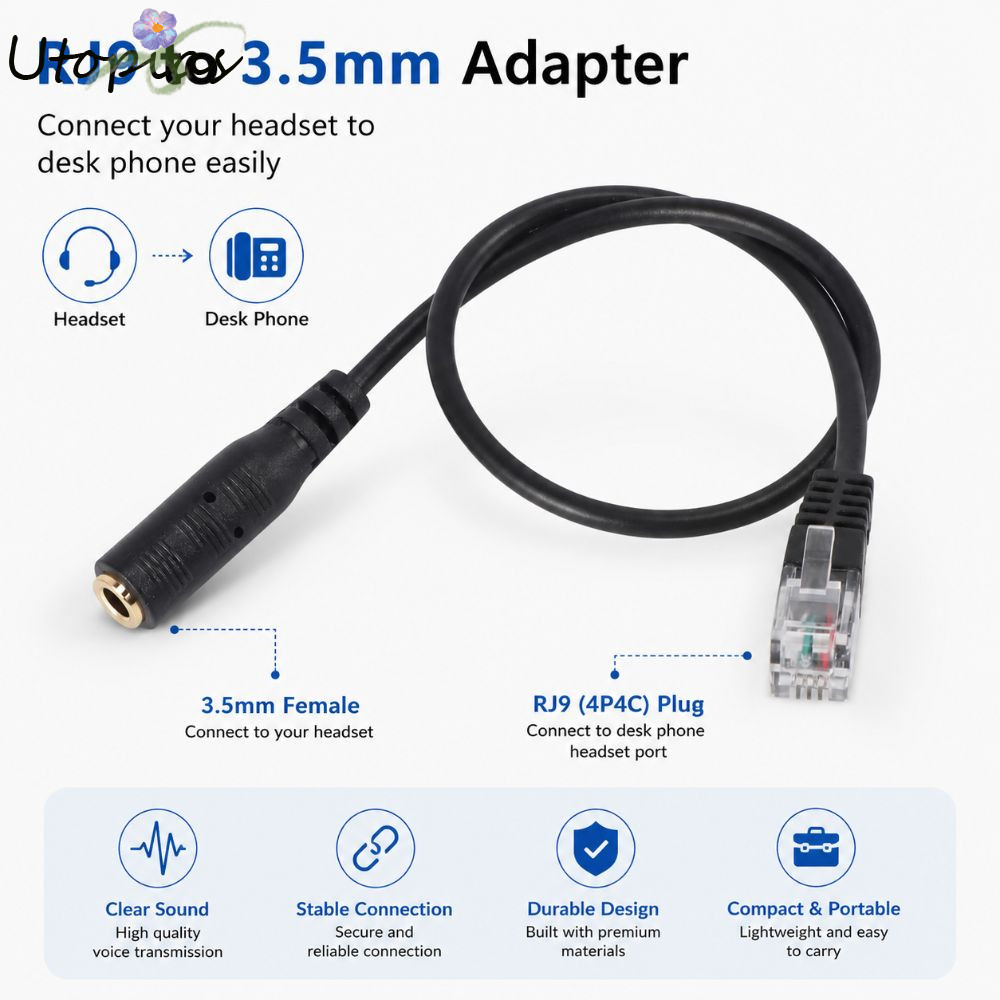UTOPIAS RJ9 สายอะแดปเตอร์,อะไหล่ Universal RJ9 Connector, Professional เปลี่ยน 3.5 มม. RJ9 3.5 มม.แจ