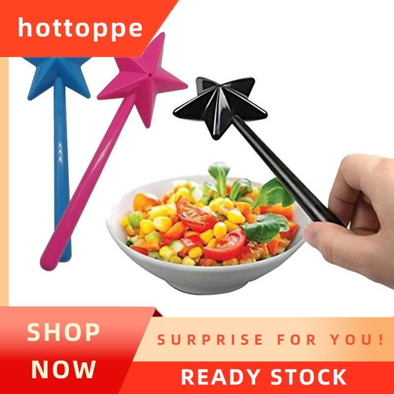 hottoppe4 PCS เกลือและพริกไทย Shaker Magic Wands Duo Salt / Pepper Black & White & Pink & Blue Plast