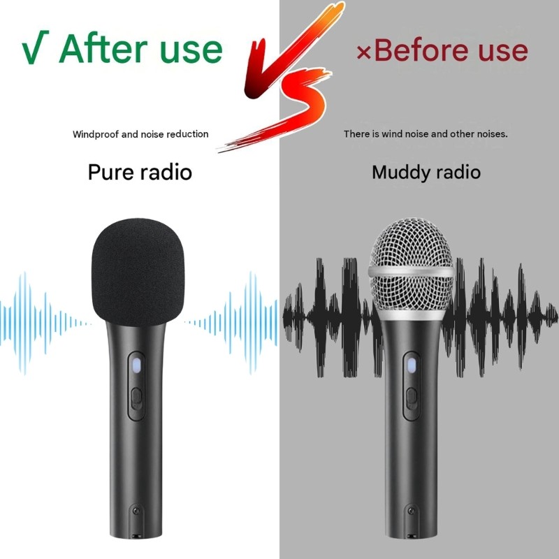 QJ Slip on Foam Mic Cover สําหรับ ATR2100X Mic Windshield สําหรับ Podcast Karaokes ใช้
