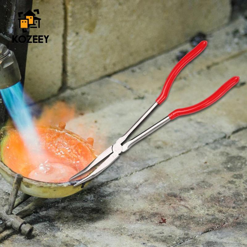 KOZEY ยาว Reach คีมเครื่องประดับ Plier สําหรับหัตถกรรมเครื่องประดับทํา Bent คีมจมูก