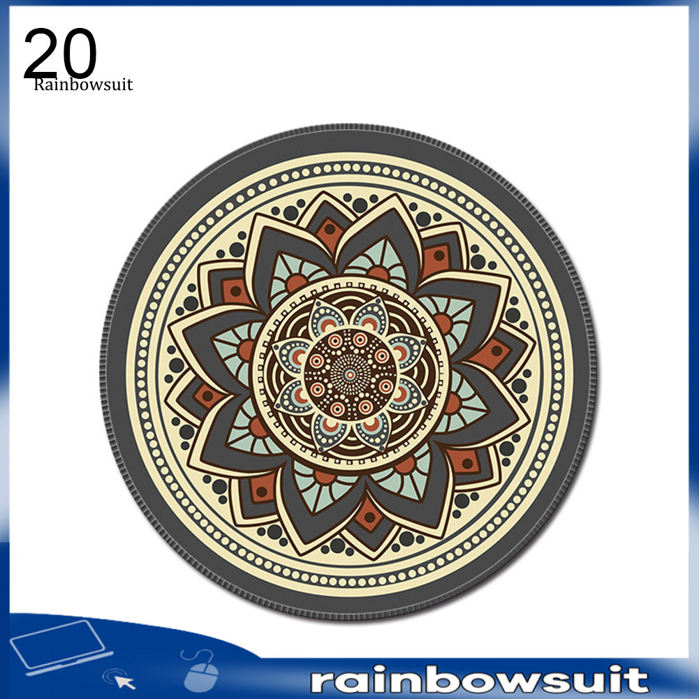 [RB] Vintage Bohemian Round Computer 3D Game Carpet Mouse Pad Mat Anti Slip Mousepad