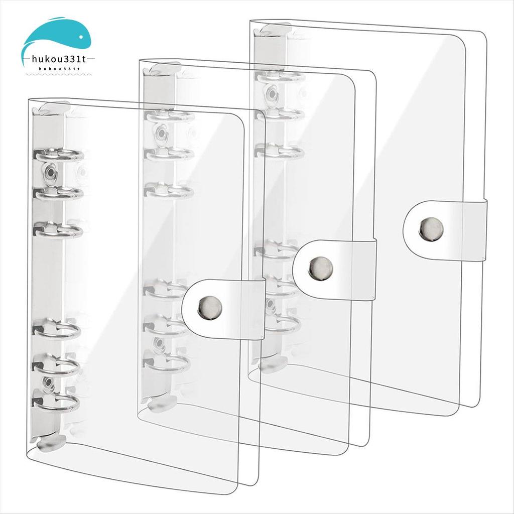 [ประชุม]3 แพ็ค A6 PVC นุ่มใส 6 แหวน Binder Cover Clear Binder ปกโน๊ตบุ๊ค A6 Binder สําหรับเติมโน๊ตบุ