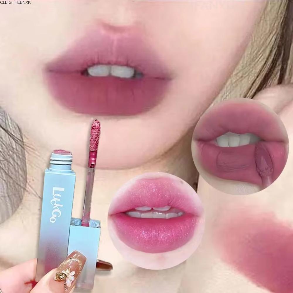 CLEIGHTEEN8H Matte Liquid Lipstick, Sparkle Pink Non-stick Cup Nude Velvet Lip Stain, Highly Pigment