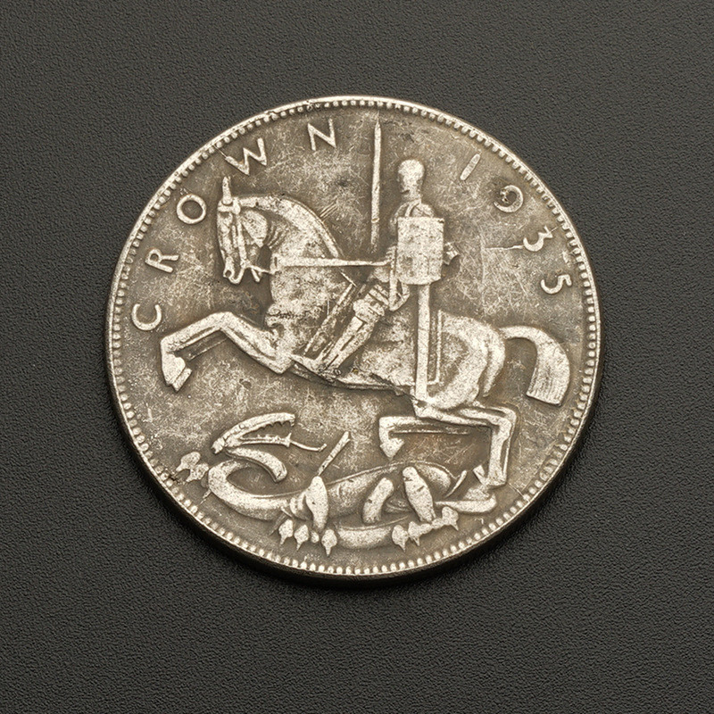 1935 British George Sixth Coin Knight Retro Coin เหรียญที่ระลึกเหรียญทองแดงเหรียญหัตถกรรม 8.2