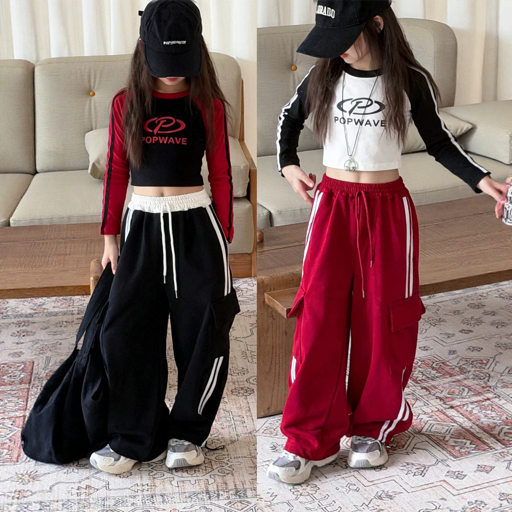 เด็กเกาหลีสั้นทีฤดูใบไม้ร่วงเสื้อยืดฤดูใบไม้ร่วงสาวร้อนแขนเสื้อยืดแขนยาวริบบิ้นเด็กย้อนยุคด้านบนเด็กรุ่นเสื้อแขนยาวด้านบนผ้าอเมริกันฤดูใบไม้ร่วงไหล่เสื