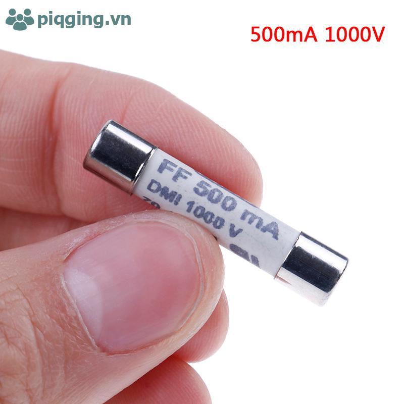 Piqging 1 PC FF 0.5A 500mA 1000V dmi ฟิวส์สําหรับมัลติมิเตอร์ F15B F17B F18B 6.3x32 มม.VN