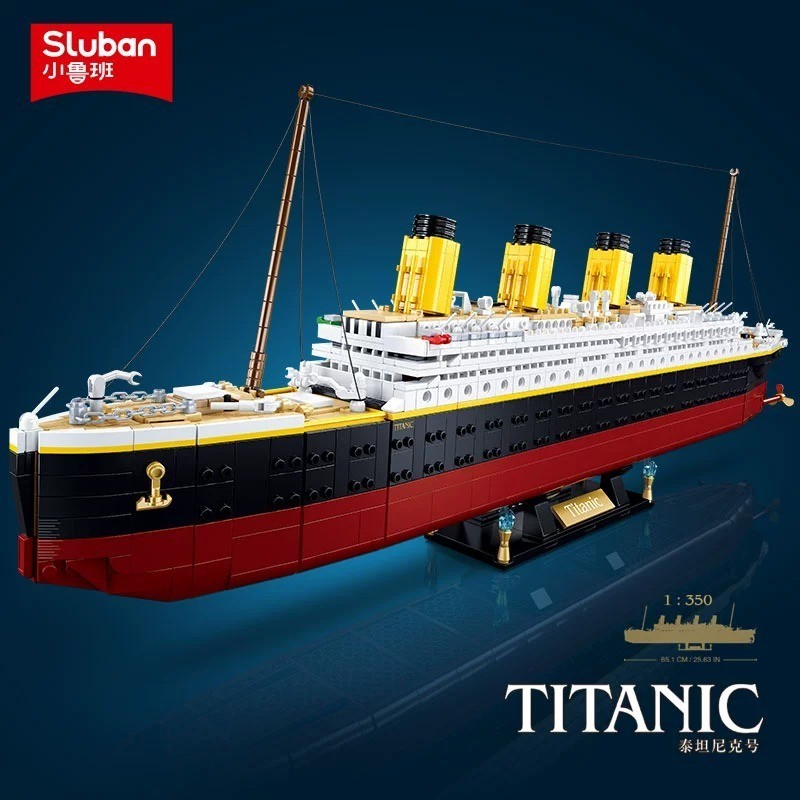 SLUBAN Titanic Model ขนาดใหญ่ประกอบของเล่นบล็อกตัวต่อ