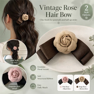 Hello GIRL Camellia กิ๊บติดผม ประดับโบว์ ด้านหลัง สไตล์อ่อนโยน สําหรับผู้หญิง 2024