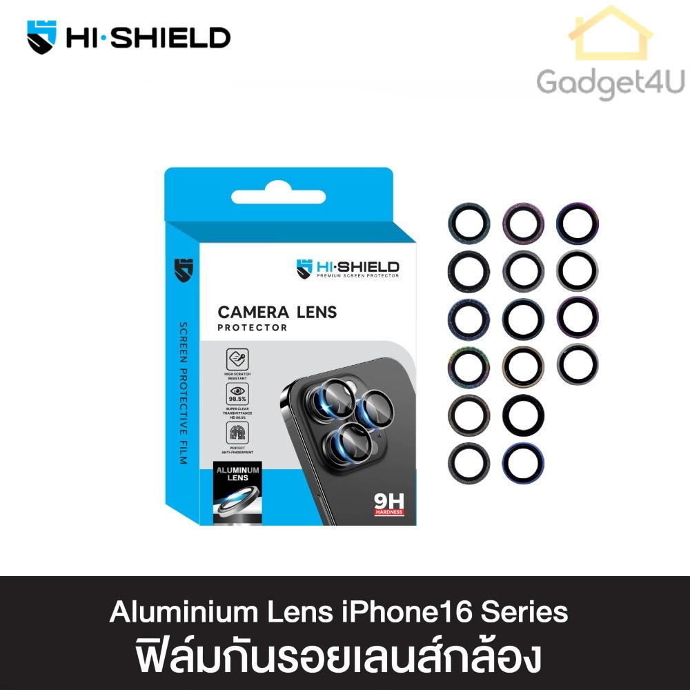 HI-SHIELD Aluminium Lens กระจกกันเลนส์กล้อง For iPhone 16 Pro Max / 16 Pro / 16 Plus / 16