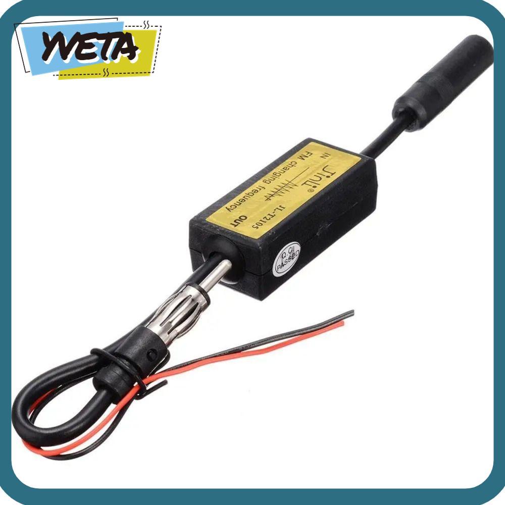 YVETA FM Converter, FM 76-90 Mhz สีดํารถ FM Expander,ทนทาน 12Vพลาสติกรถขยายความถี่สําหรับ/KENWO รถญี่ปุ่น