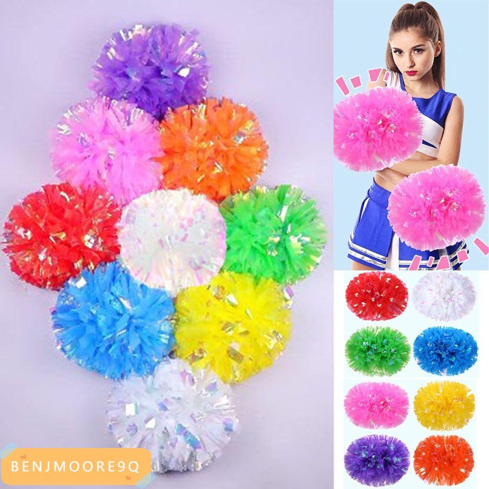 BENJMOORE9Q Game Pompoms, 32*30 ซม. 9 สี Pompoms ใช้งานได้จริง, เชียร์ลีดเดอร์เชียร์เชียร์กีฬา