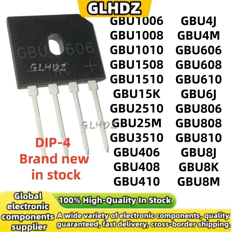 DIP-4 5PCS ใหม่ GBU 2510 3510 1510 1010 1508 1006 1008 15K 8K 810 808 806 610 608 606 410 408 406 GB