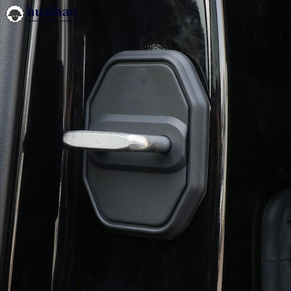 HUAIHAO 4 ชิ้นรถประตูล็อค Shock-Absorption ป้องกันหมวกสําหรับ Mercedes-Benz E/C/A-Class EQA/GLC/GLB/