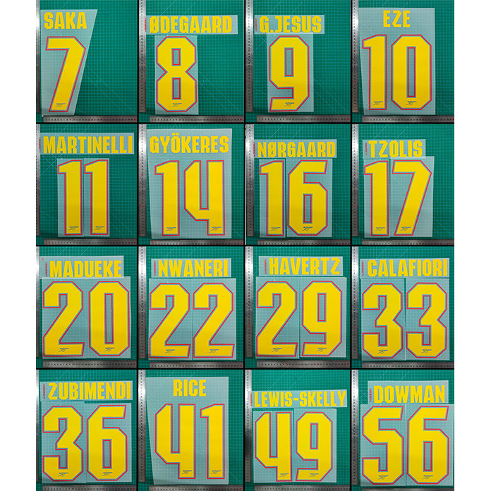 แพทช์ฟุตบอล丨26-27 Arsenal UCL Away Number แพทช์เสื้อถ่ายโอนความร้อนสําหรับผู้ใหญ่ (PVC/TPU/PET)DTF