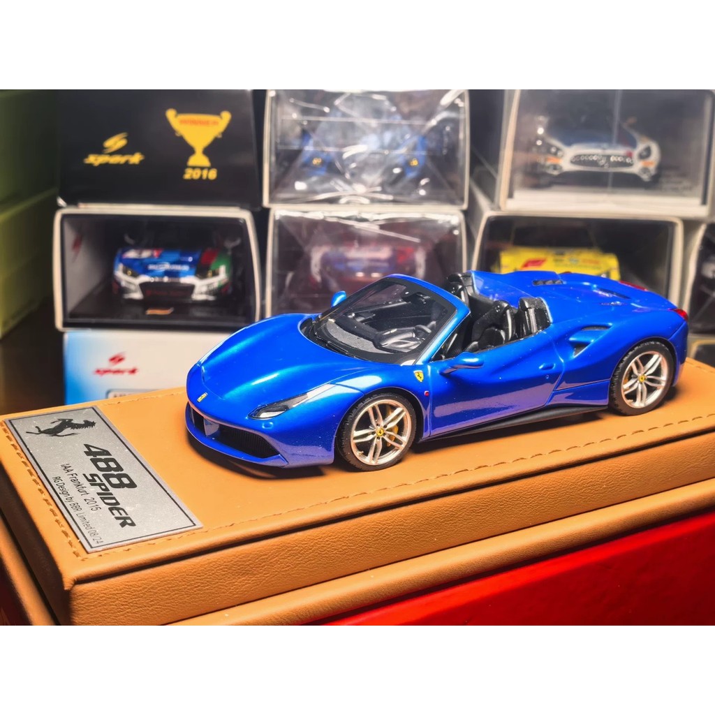 [นอกพิมพ์เดี่ยว] BBR 1/43 Ferrari 488 Spider IAA Spider IAA Frankford Car Show Metal Ocean Blue Limi
