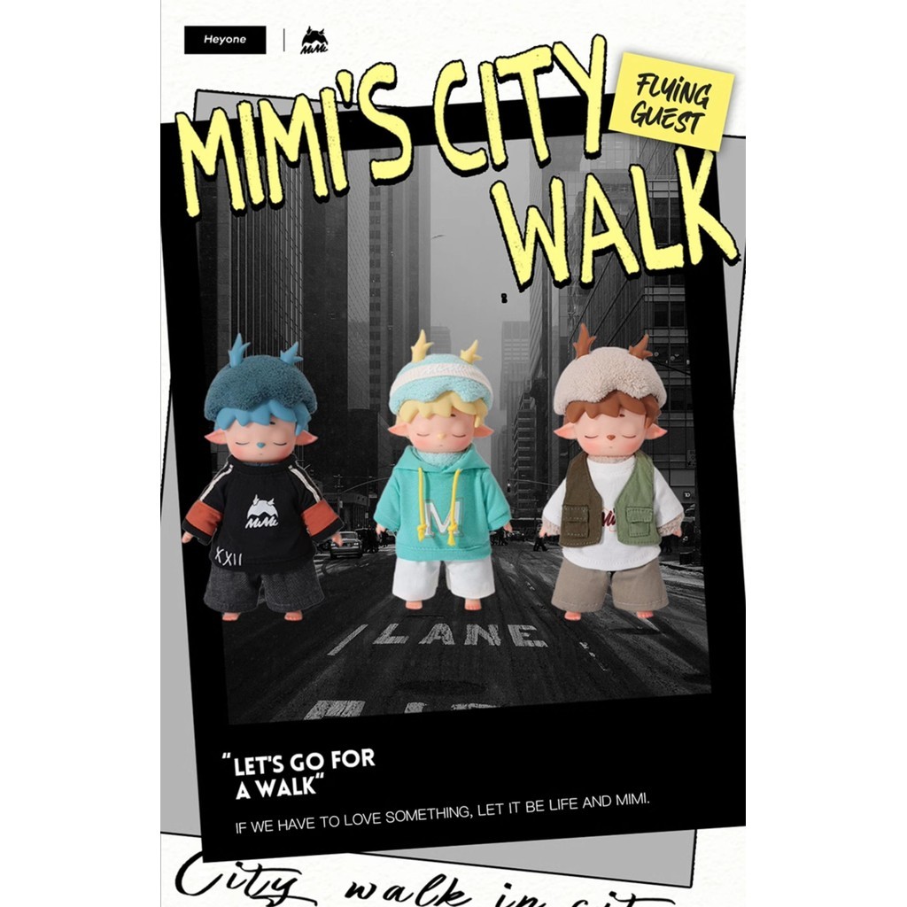 MIMI CITY WALK Series Blind Box ตุ๊กตาไวนิล จี้น่ารัก Heyone