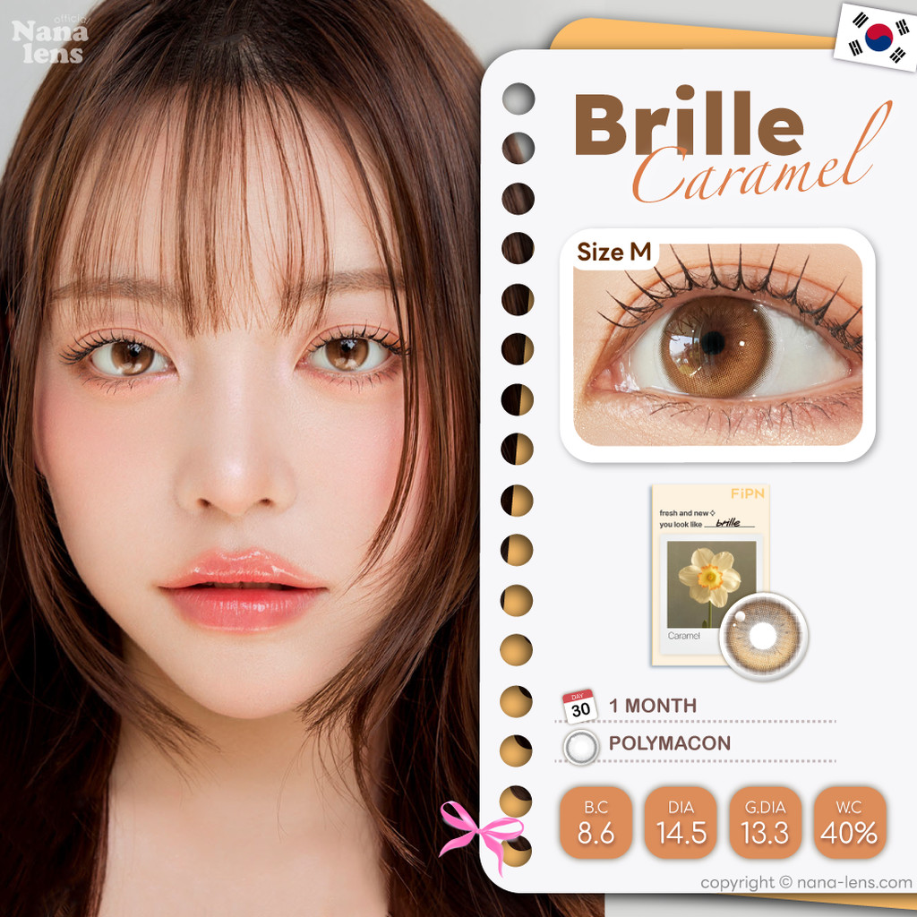 MYFiPN Brille สี Caramel คอนแทคเลนส์รายเดือน Nanalens Dia 14.5