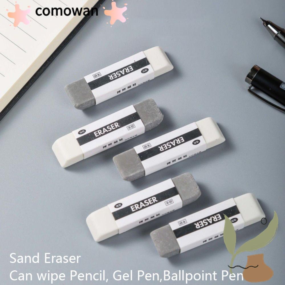 COMWAN 1PCS Frosted Eraser, นักเรียน Dual-use Sand Eraser, Multi-functional Traceless Matte Pen Eras