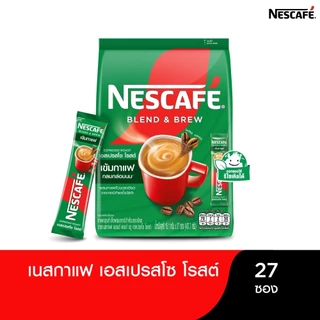 NESCAFÉ Blend & Brew Instant Coffee 3in1 เนสกาแฟ เบลนด์ แอนด์ บรู กาแฟปรุงสำเร็จ 3อิน1 แบบถุง 27 ซอง NESCAFE