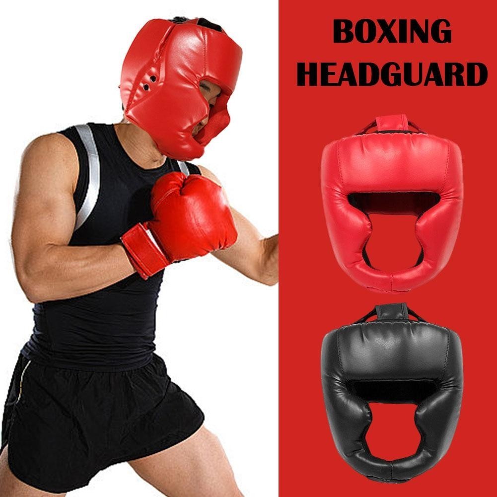 Ull-หุ้ม Pu Boxing Helmet Kids Adults Muay Thai Equipment Gym Training Head Boxing Head Covers I2i4
