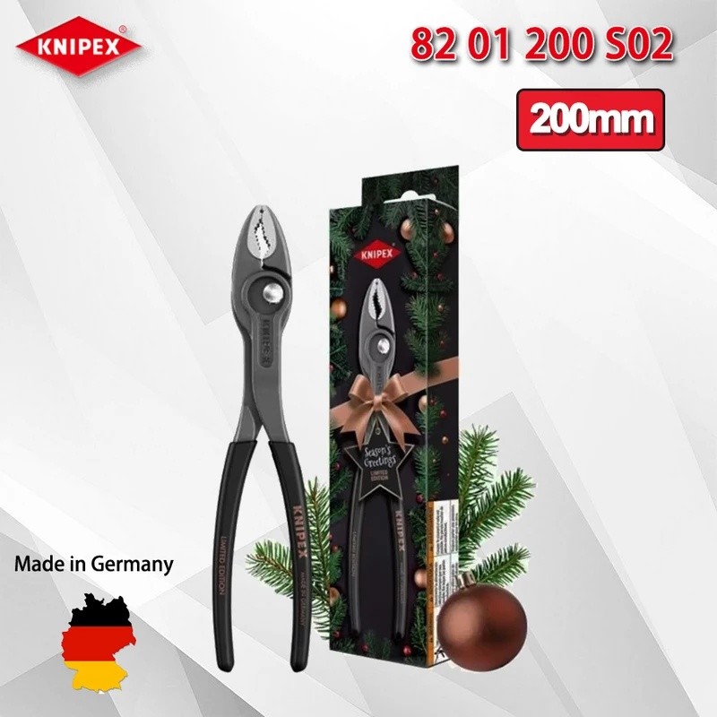 I2DI KNIPEX TwinGrip คีมปลาคาร์พ Anti-Pinch ป้องกันสูง Clamping Force ปรับได้ 82 01 200 S02