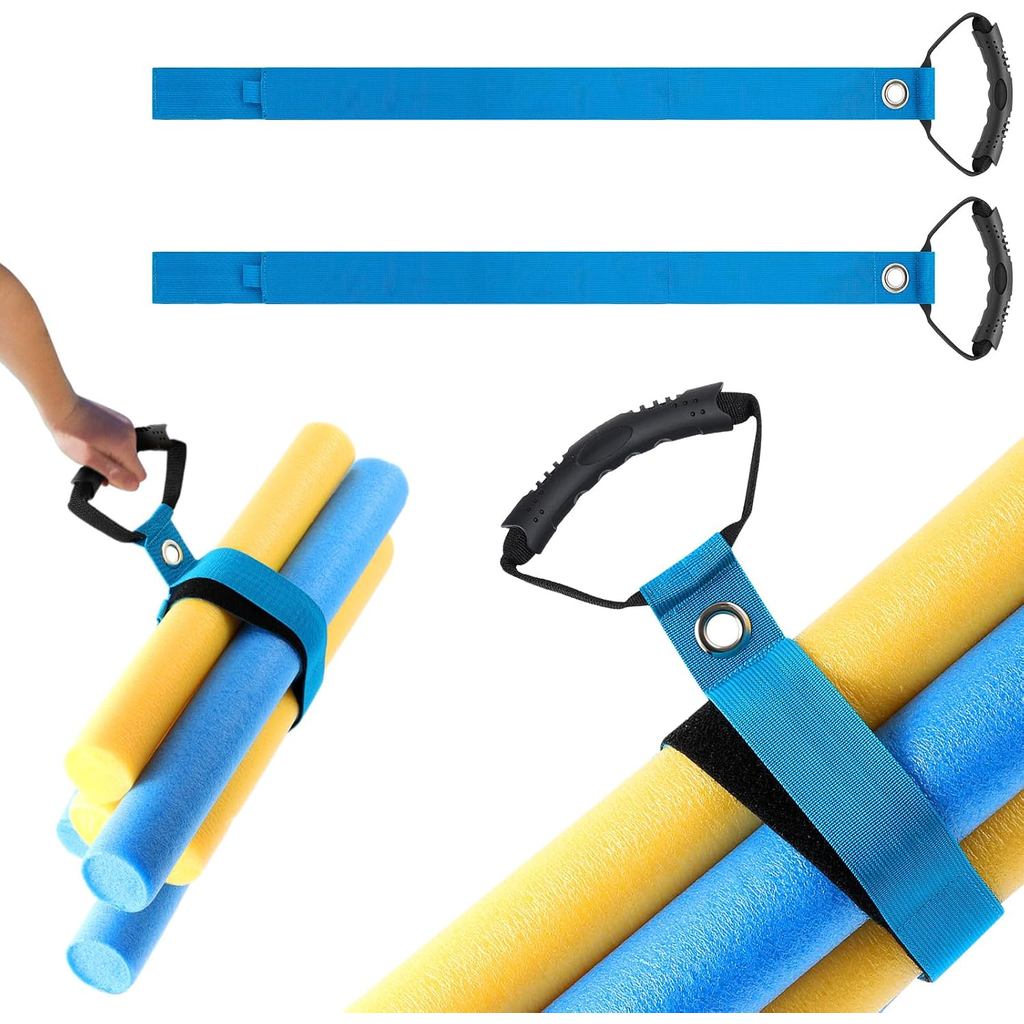 Hollowfly 2 ชิ้น Pool Noodles Storage Organizer พร้อมที่จับสายรัดสําหรับแขวนและพกพา Pool Noodles Gar
