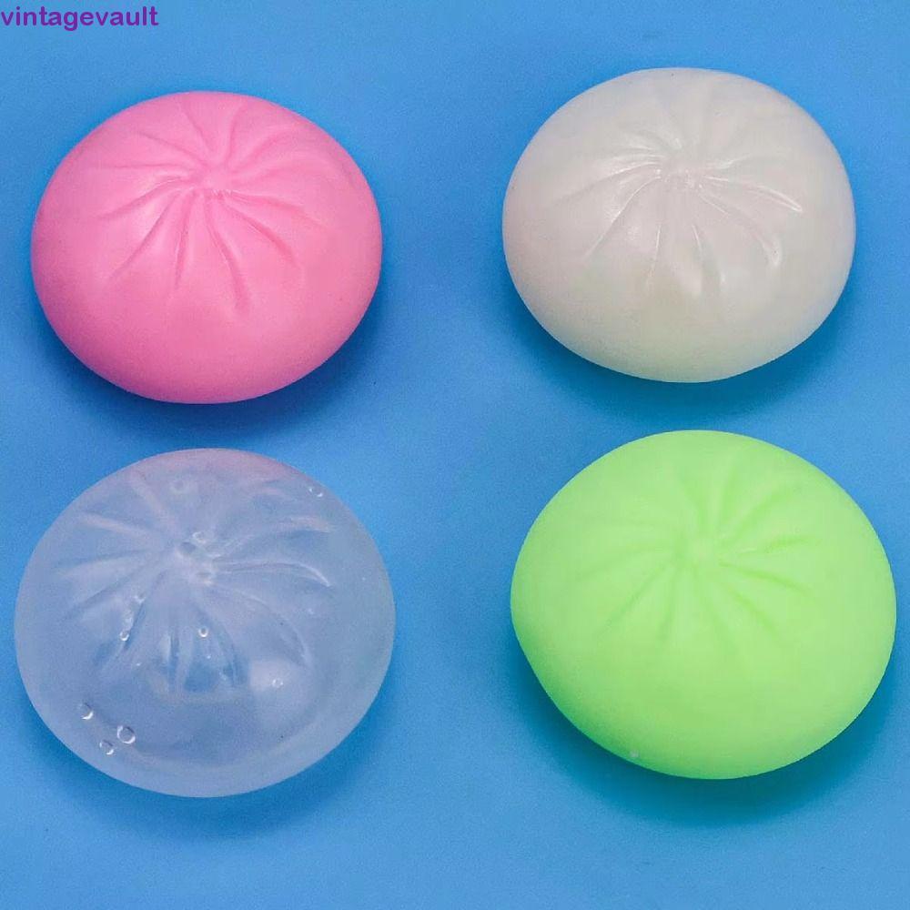VINTAGEVAULT DIY Empty Ball Skin, โฟมลูกปัดเติมยืดหยุ่น Dumpling Squishy, Reusable Soft TPR Fidget พร้อมปลั๊ก Handmade Ball Skin Craft Supplies