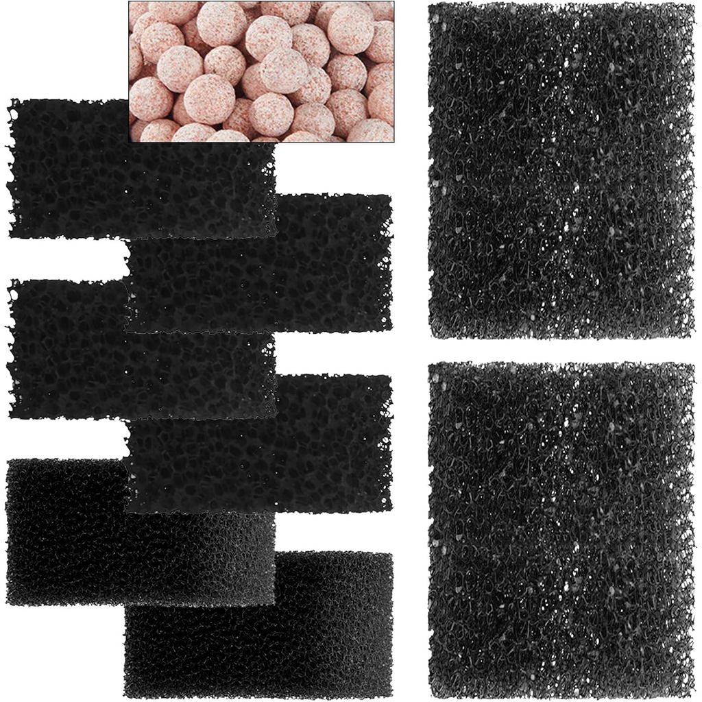 AquaMiracle Aquarium Filter Replacement Filter Media รวม 2 x ฟองน้ําหยาบ, ฟองน้ําละเอียด 2 x, ฟองน้ํ