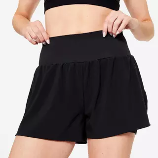Decathlon Women'S 2-In-1 Fitness Shorts กางเกงขาสั้นผู้หญิง 2-In-1 สำหรับออกกำลังกาย - Black