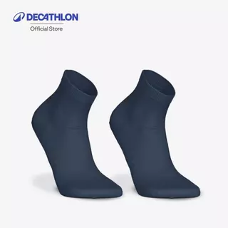 Decathlon Pack Of 2 Pairs Fine Crew Running Socks ถุงเท้าวิ่งหุ้มข้อเนื้อผ้าละเอียด รุ่น Run500 1 แพ็ค 2 คู่ - Navy/Blue