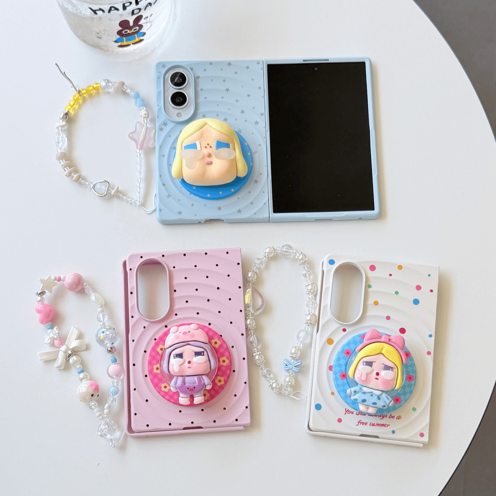 สี ดาว ลายจุด Crybaby วงเล็บ Magnetic attraction Ripple เคส สำหรับ Samsung Galaxy Z Fold8 Wide Case ป้องกันการตก ซิลิโคน เคสโทรศัพท์มือถือ