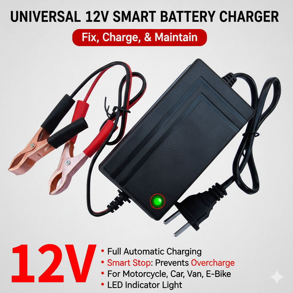 12V Car Charger รถบรรทุกรถจักรยานยนต์ Smart Car Battery Charger mainner AMP volt Trickle Charger