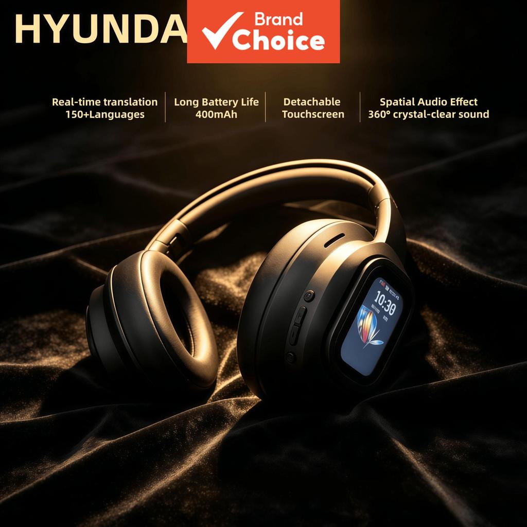 HYUNDAI X1PRO หูฟังหูฟังบลูทูธ AI ชุดหูฟังการแปลแบบเรียลไทม์ 150 ภาษา ENC Clear Calls การออกแบบตามหล