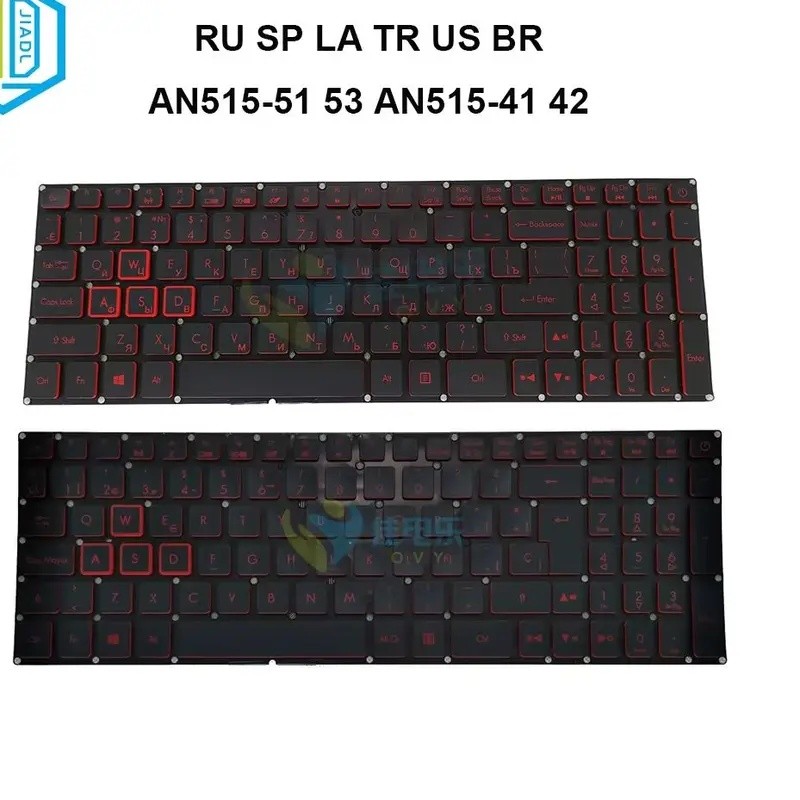 US RU บราซิลตุรกีละตินสเปน Backlit คีย์บอร์ดสําหรับ Acer Nitro 5 AN515-51 AN515-52 53 AN515-31 AN515