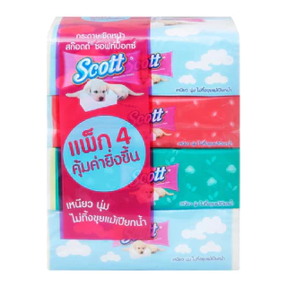 SCOTT กระดาษเช็ดหน้า SOFT BOX 110 แผ่น/ห่อ (แพ็ค 4 ห่อ)