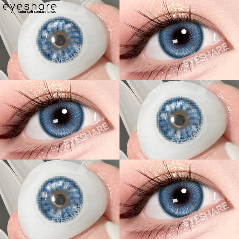 Eyeshare คอนแทคเลนส์ 1 คู่ MADRID BLUE 14.0 มม.-14.5 มม.ฮาโลวีนสีแดงสีม่วงสีฟ้าคอสเพลย์คอนแทคเลนส์สีน่ารักอะนิเมะตา