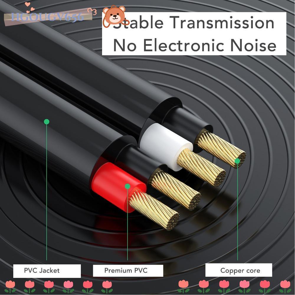 HGOUGVT 2PCS RCA Y Splitter Cable, 1 ชาย RCA ถึง 2 RCA 11.8in ชายกับชายสายสัญญาณเสียง, Plug and Play