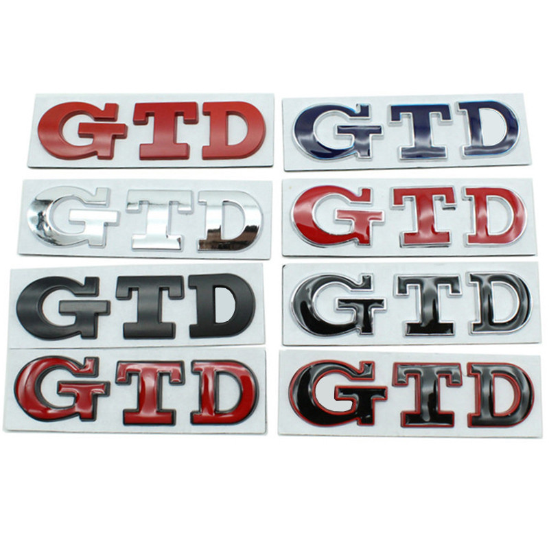 3D โลหะสีดําสีแดง GTD Emblem Letter Badge รถด้านหลังสติกเกอร์รูปลอกสําหรับ MK2 MK4 MK5 MK6 MK7 Auto 
