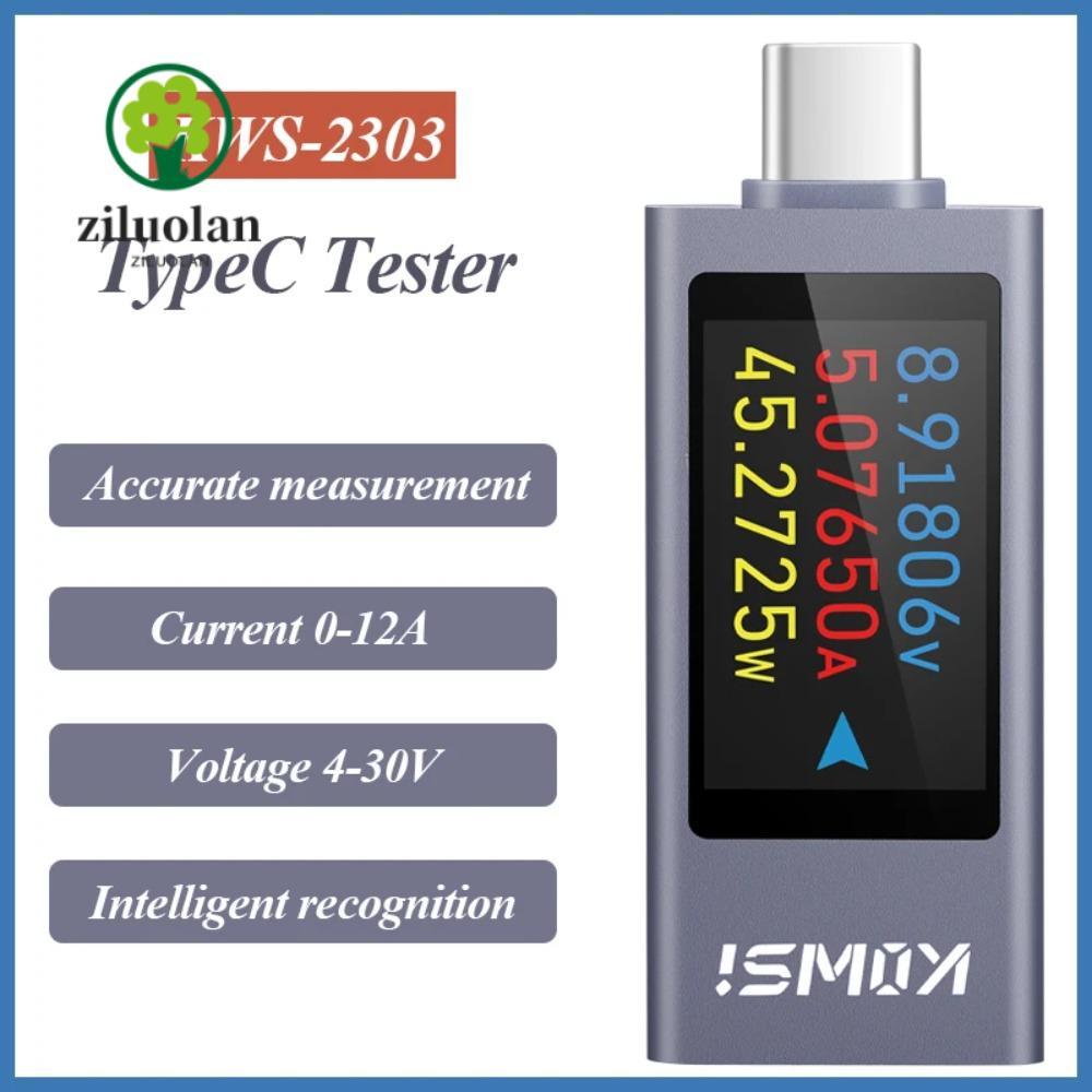 ZILUOLAN Power Meter Tester, DC 4-30V 0-12A KWS-2303C Current และแรงดันไฟฟ้าจอแสดงผล LCD ความจุแบตเต