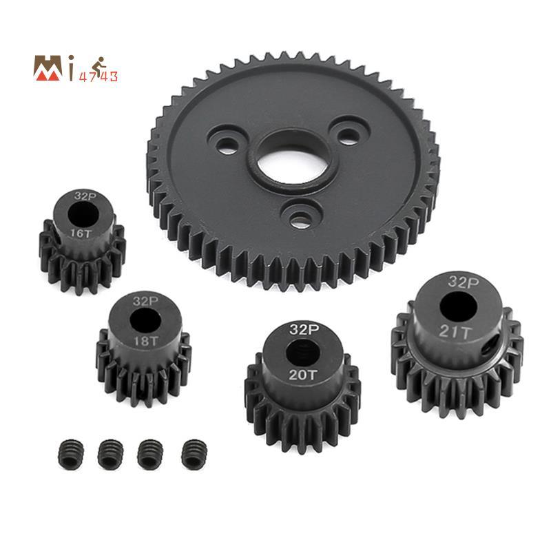 Mi4743iMetal Spur Gear 54T 0.8 32P 3956 พร้อม 16T 18T 20T 21T ชุดเกียร์สําหรับ 1/10 Stampede Summit 
