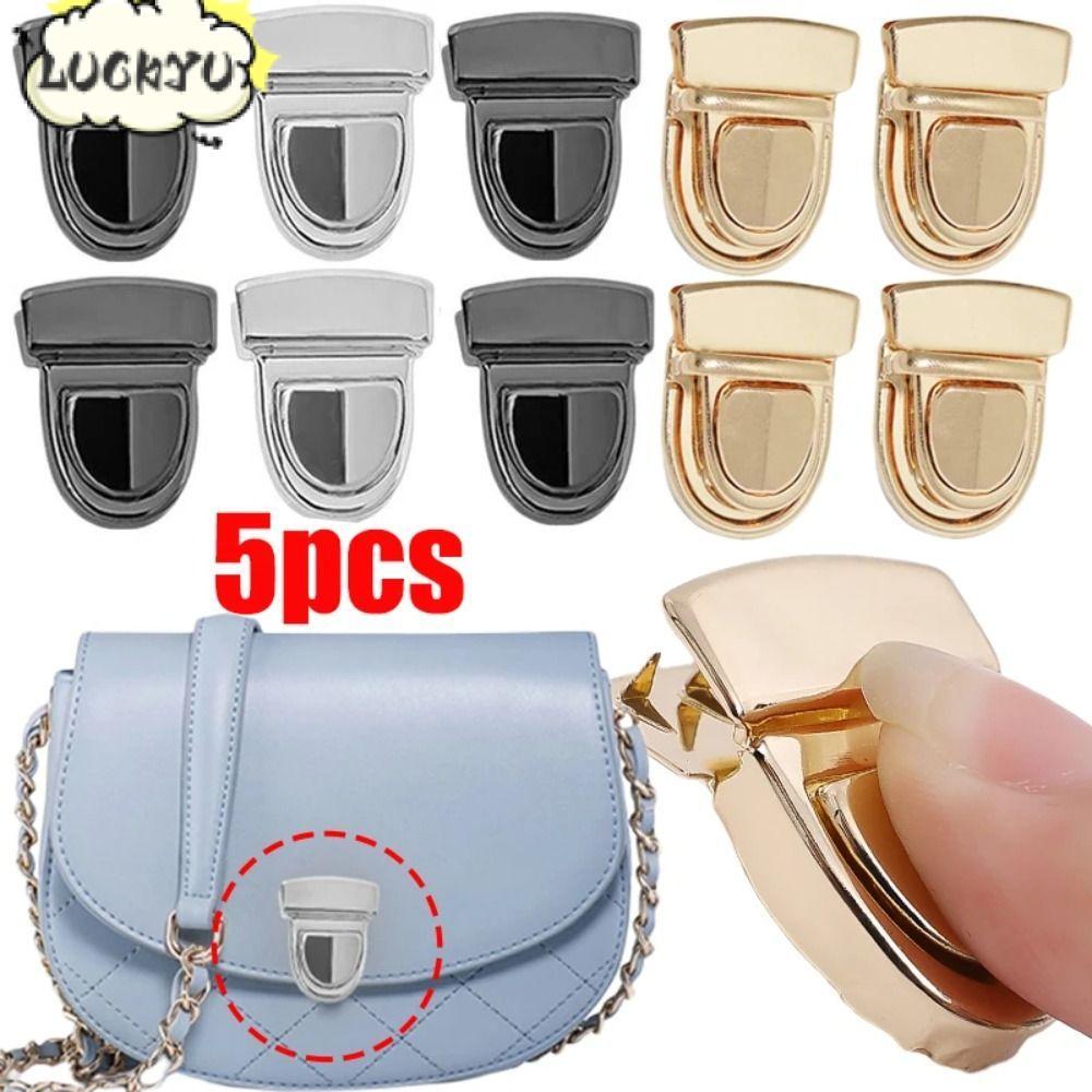 LUCKYU 5 ชิ้นจับหัวเข็มขัด,กระเป๋าสตางค์ Fasteners เหล็กโลหะล็อคกระเป๋า Clasp, อุปกรณ์เสริมฮาร์ดแวร์ DIY Craft ปิด Snap Clasps กระเป๋า