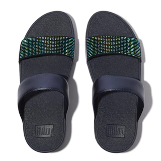 FITFLOP LULU CRYSTAL EMBELLISHED SLIDE รองเท้าแตะผู้หญิง รุ่น EC4-C97 สี BLUE