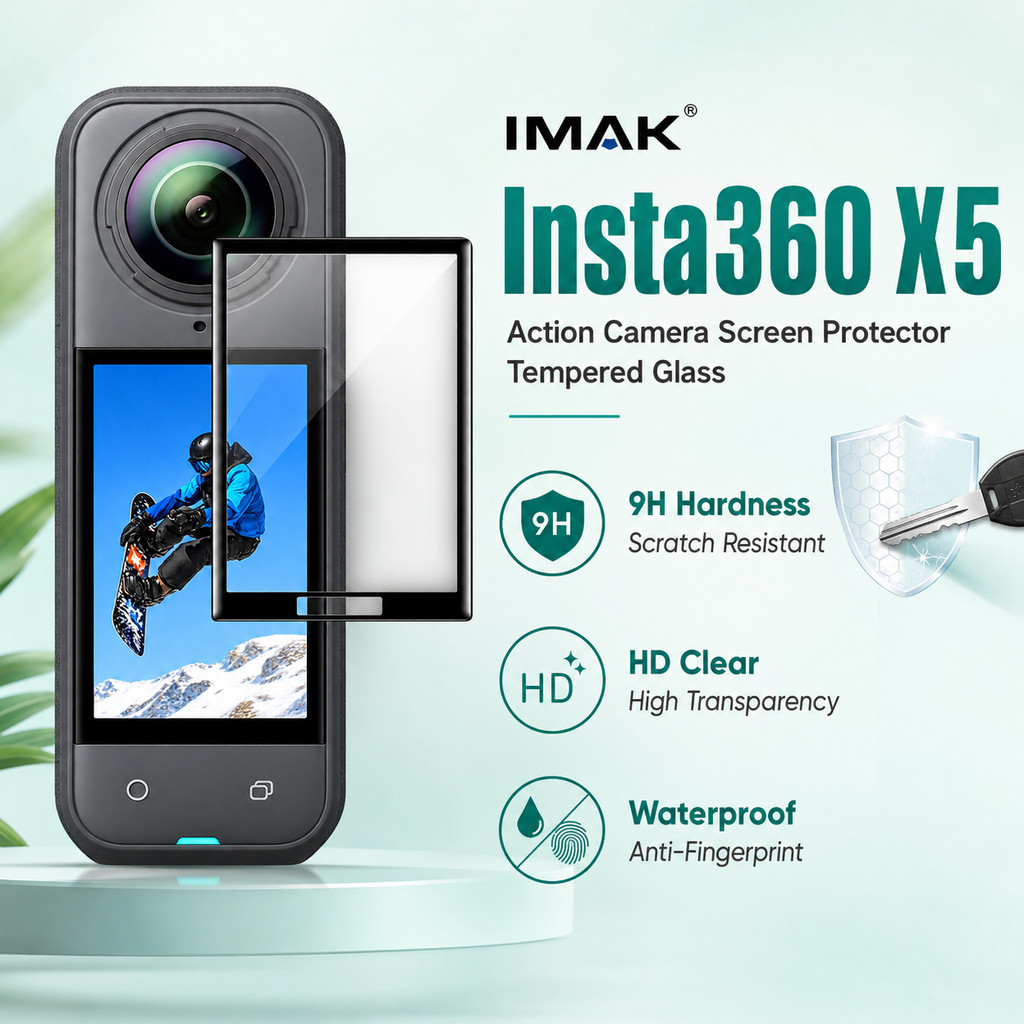 ฟิล์มกระจกเลนส์กล้อง สำหรับ Insta360 X5 9H ความแข็ง ใสคมชัด HD Anti Scratch FM0028