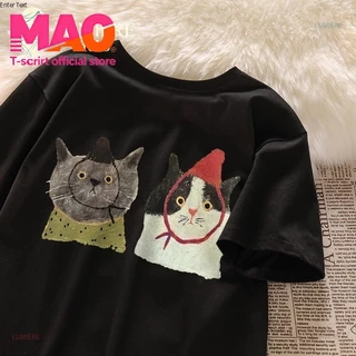 COD✅ (จัดส่งในกรุงเทพฯ) MAO Shop เสื้อยืดขนาดใหญ่พิเศษวัสดุเรียบสไตล์เกาหลี รูปแบบกุ้งมังกร เสื้อน่ารัก