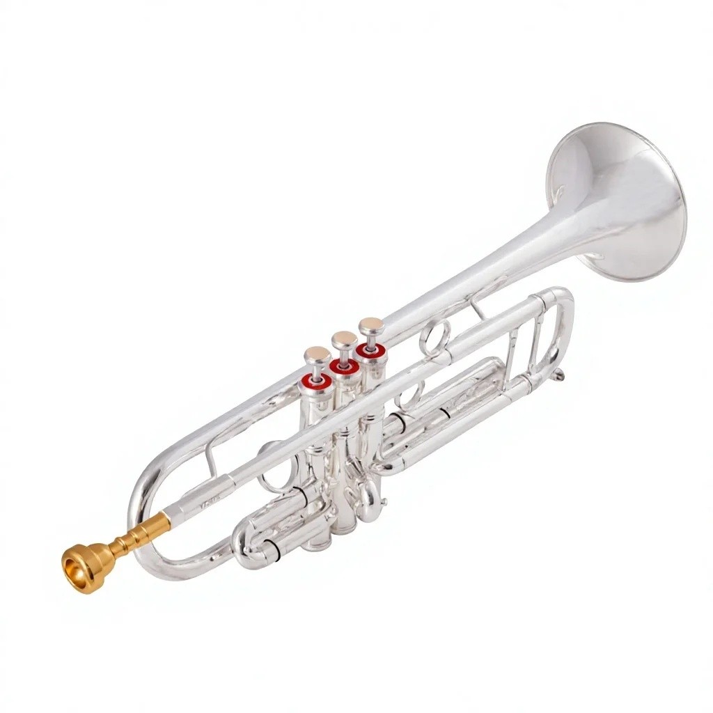 OE7R สินค้าคงคลังใหม่ B-flat Nickel Silver ทรัมเป็ต-เริ่มต้นมืออาชีพการสอน Silver-Plated Finish สําห