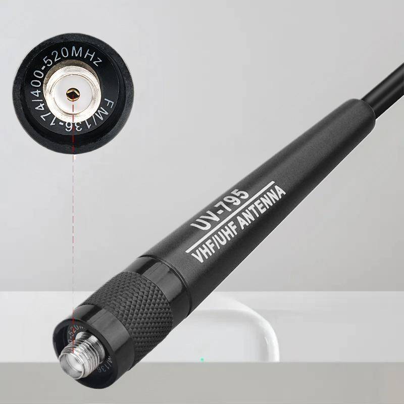 N & U AR-795 SMA-F หญิง Dual Band VHF/UHF 136-174MHz/400-520MHz เสาอากาศอ่อน AR-795 สําหรับ UV-5R UV