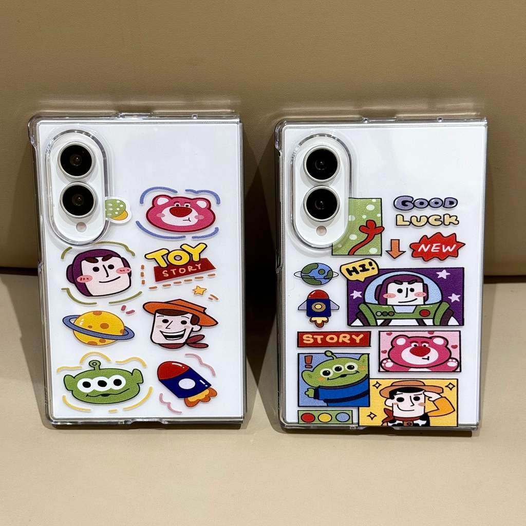 Samsung/Z Fold8 Wide/7/6 โปร่งใสรวมทุกอย่างเคสโทรศัพท์กันกระแทกแบบแข็ง zfold5/4/3 เคสป้องกันการ์ตูน