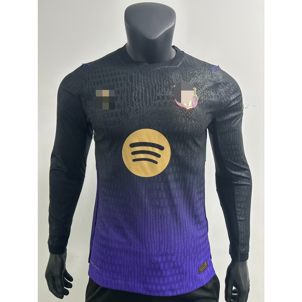 S-XXL 2026 Barc-el-ona away player edition เสื้อยืดแขนยาวคุณภาพสูง AAA+