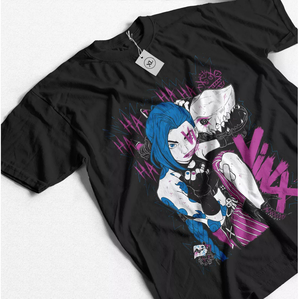 เสื้อยืด Jinx Arcane อะนิเมะญี่ปุ่น Jinx Arcane การ์ตูนกราฟิกเสื้อทุกขนาด