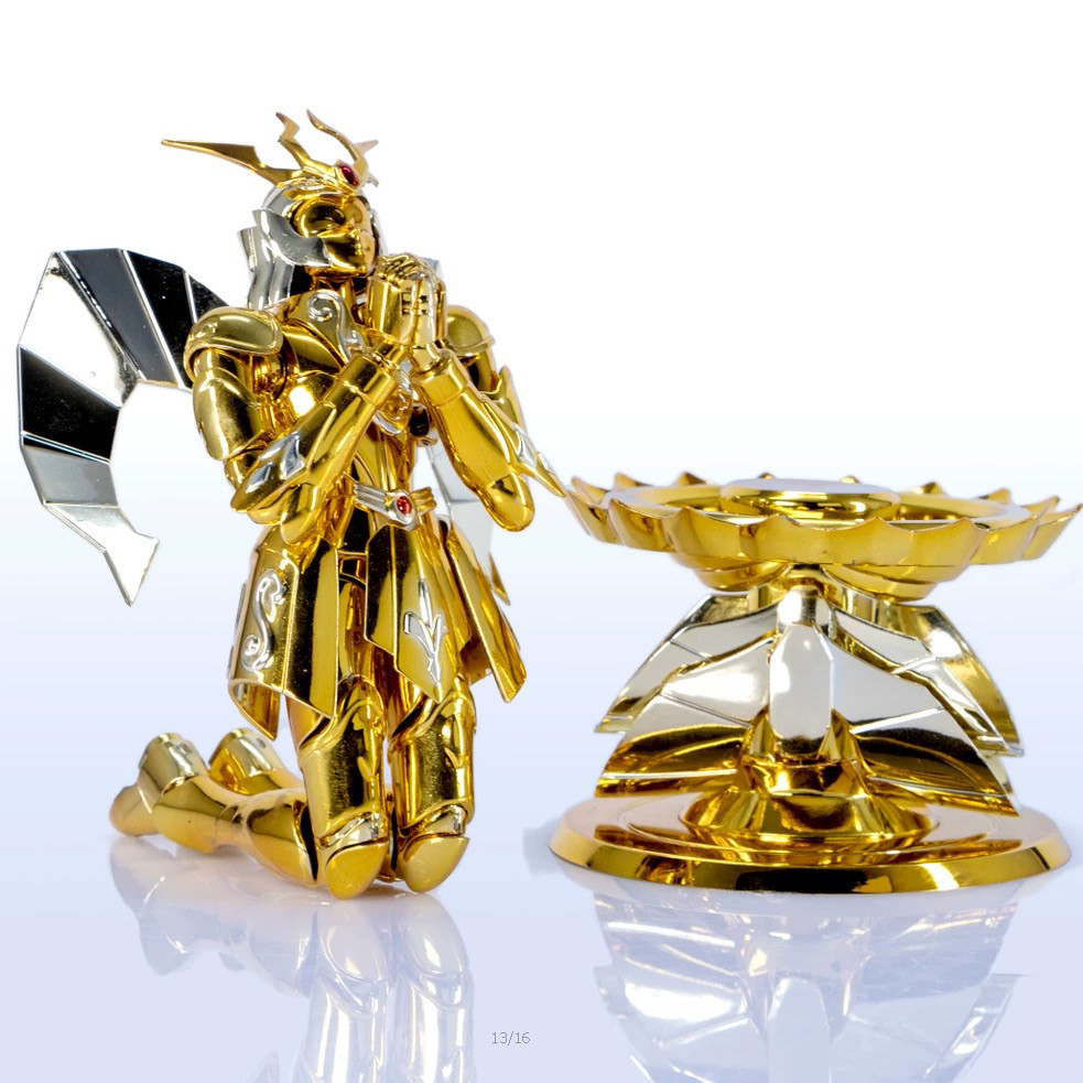 พร้อมสต็อกทั่วไปสี Biography Divine Cloth Myth Golden Saint Seiya EX Virgo Saint Cloth Form with Lotus Table